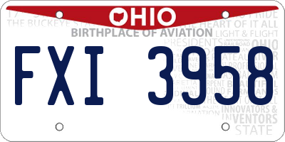 OH license plate FXI3958