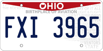 OH license plate FXI3965