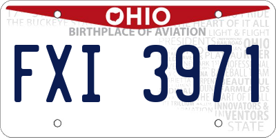 OH license plate FXI3971