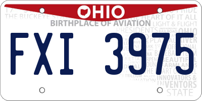 OH license plate FXI3975