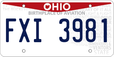 OH license plate FXI3981