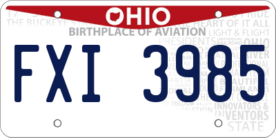 OH license plate FXI3985