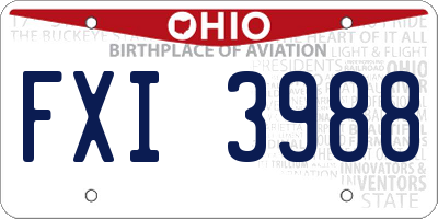 OH license plate FXI3988