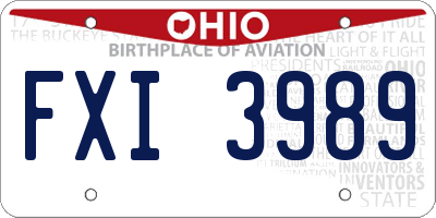 OH license plate FXI3989