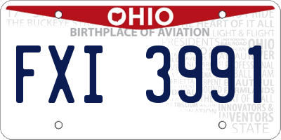 OH license plate FXI3991