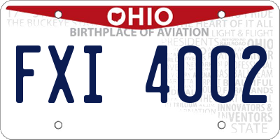 OH license plate FXI4002