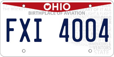 OH license plate FXI4004
