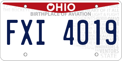 OH license plate FXI4019