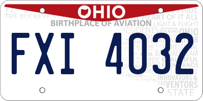 OH license plate FXI4032
