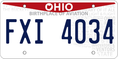OH license plate FXI4034