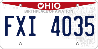 OH license plate FXI4035