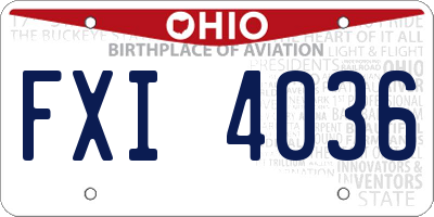 OH license plate FXI4036