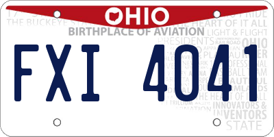 OH license plate FXI4041