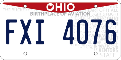 OH license plate FXI4076