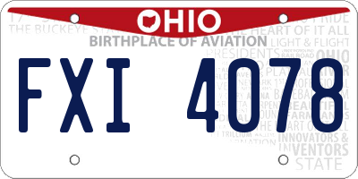 OH license plate FXI4078