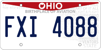OH license plate FXI4088