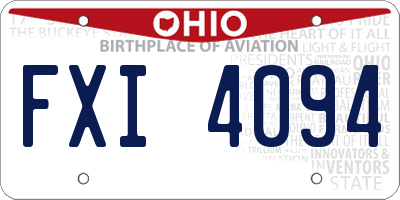 OH license plate FXI4094