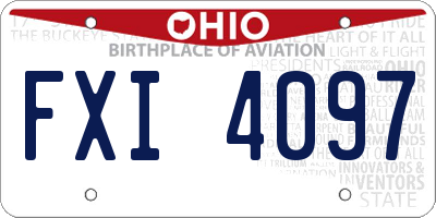 OH license plate FXI4097
