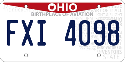 OH license plate FXI4098