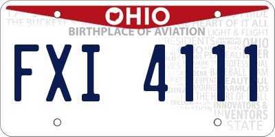 OH license plate FXI4111