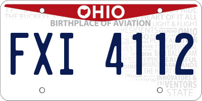 OH license plate FXI4112