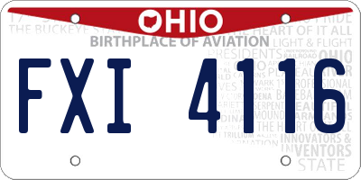 OH license plate FXI4116