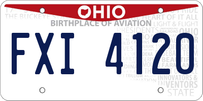 OH license plate FXI4120