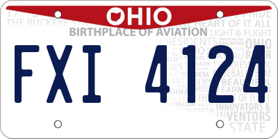 OH license plate FXI4124