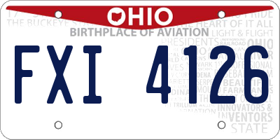 OH license plate FXI4126