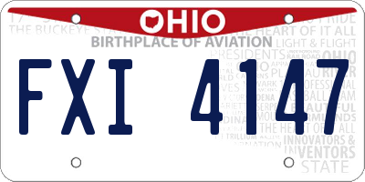 OH license plate FXI4147