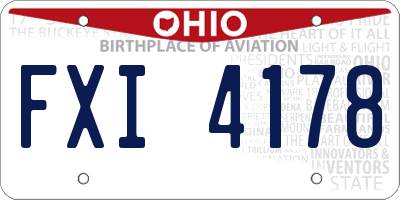 OH license plate FXI4178