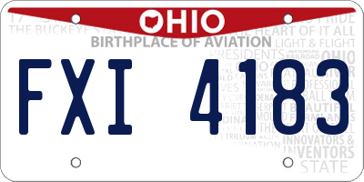OH license plate FXI4183