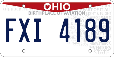 OH license plate FXI4189