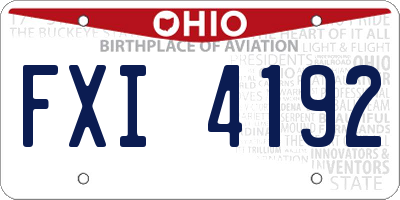 OH license plate FXI4192