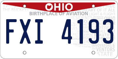OH license plate FXI4193