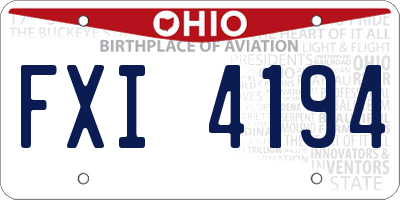OH license plate FXI4194