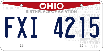 OH license plate FXI4215