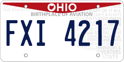 OH license plate FXI4217