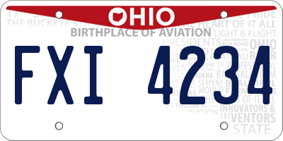 OH license plate FXI4234