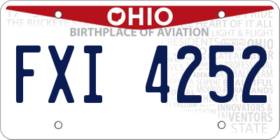 OH license plate FXI4252
