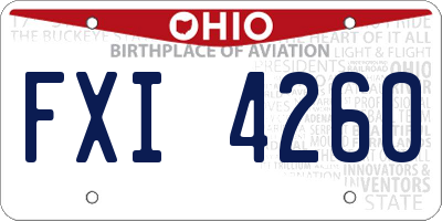 OH license plate FXI4260