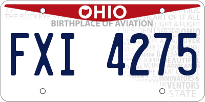 OH license plate FXI4275