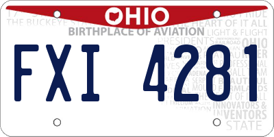 OH license plate FXI4281