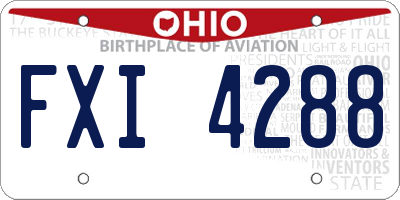 OH license plate FXI4288