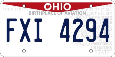 OH license plate FXI4294