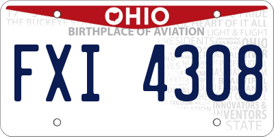 OH license plate FXI4308