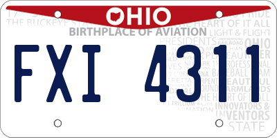 OH license plate FXI4311