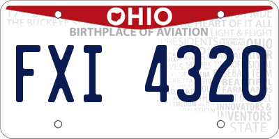 OH license plate FXI4320
