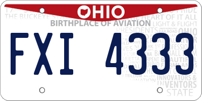 OH license plate FXI4333