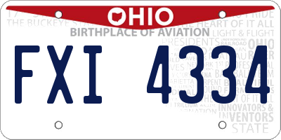 OH license plate FXI4334